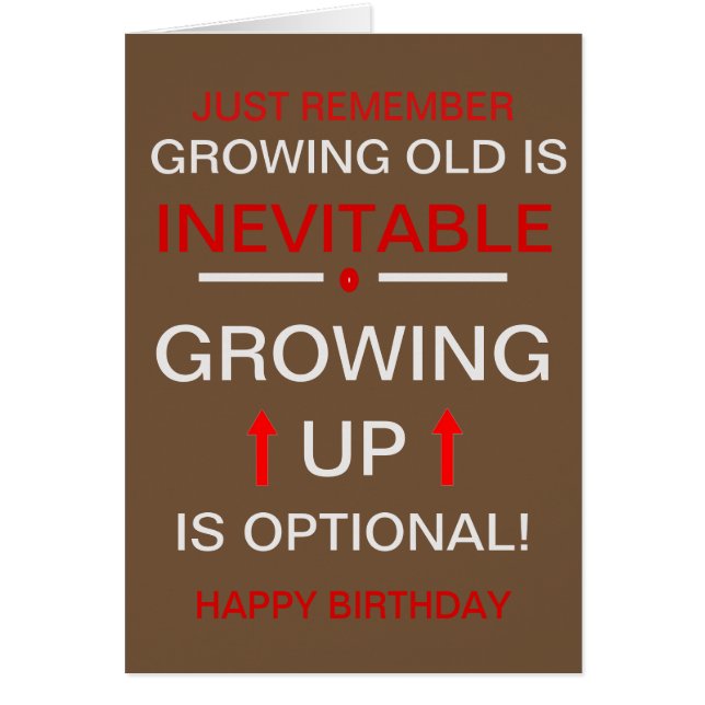 Birthday Card - Growing Up (Vorne)