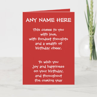 BIRTHDAY CARD KARTE