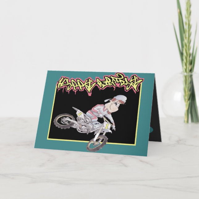 Birthday Card Motocross Karte (Vorderseite)