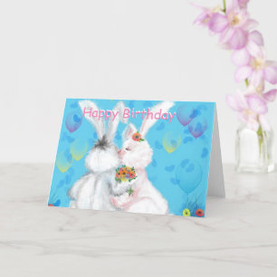 Birthday Card Niedlich Bunnies Liebe Hug Karte
