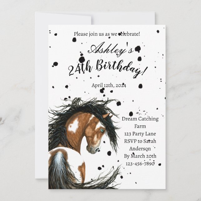 Birthday Card Paint Horse by Amylyn Bihrle Einladung (Vorderseite)
