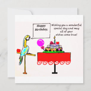 BIRTHDAY CARD - PARROT SPRICHWORT GLÜCKLICH BIRTHT KARTE