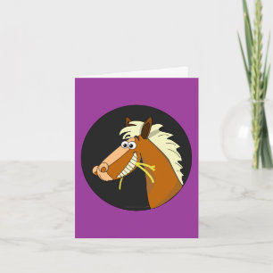 Birthday Card Pferdekauen Hay (lila) Karte