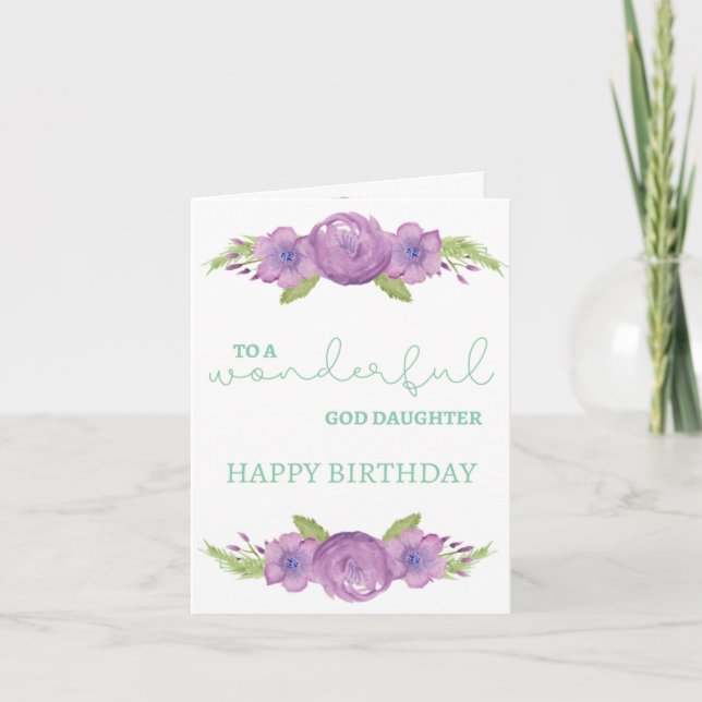 Birthday Card - Purple Flowers Karte (Vorderseite)