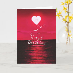 Birthday Card Sea Sunset Liebe Romantisch Karte