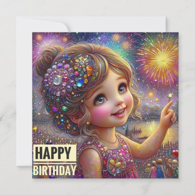 BIRTHDAY CARD ~ Sweet Girl ~ Hafenfeuerwerk ~ (Vorderseite)