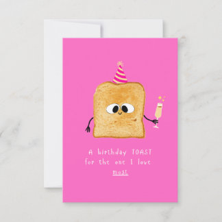 Birthday card Toast, einfach, funny and cute desig