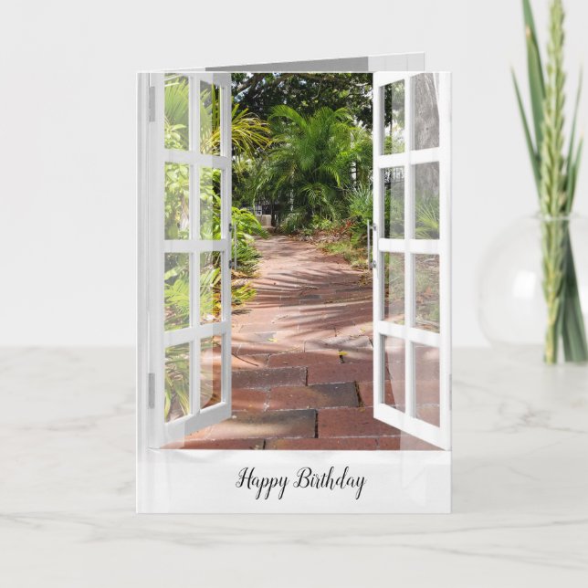 Birthday Card Tropengarten Weg Karte (Vorderseite)