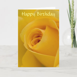 Birthday Card - Yellow Rose Flower Karte