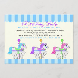 Birthday Carousel Ponies Einladung