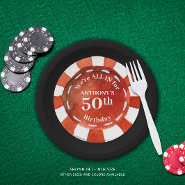 Birthday Casino Poker Chip Personalisiert Pappteller