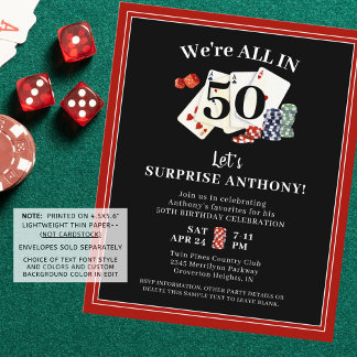 Birthday Casino Poker Überraschung Budget Einladun