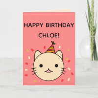 Birthday Cat | Beige Katze glücklich Geburtstag ge