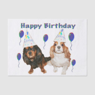 Birthday Cavalier King Charles Spaniels Seidenpapier