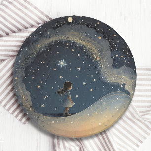 Birthday Celestial Star Watercolor Girl Pappteller