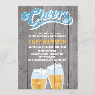 Birthday Cheers and Bers with Wood Einladung