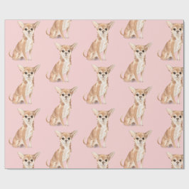 Birthday Chihuahua Dog Pink Party Hat Geschenkpapier