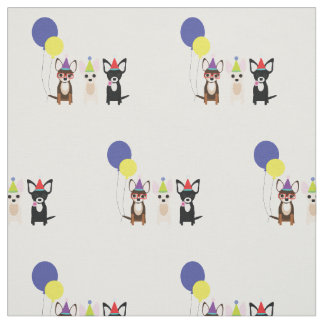 Birthday Chihuahua Fabric Stoff