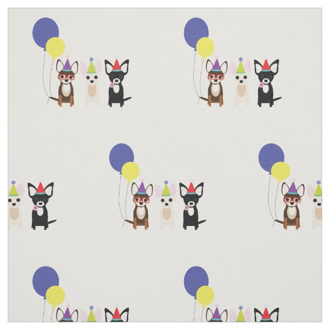 Birthday Chihuahua Fabric Stoff (Muster)