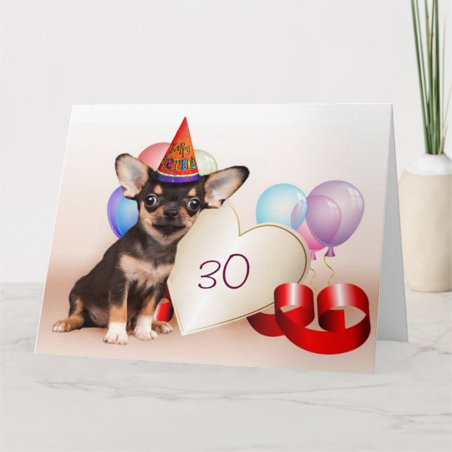 Birthday Chihuahua Hund Karte (Vorderseite)