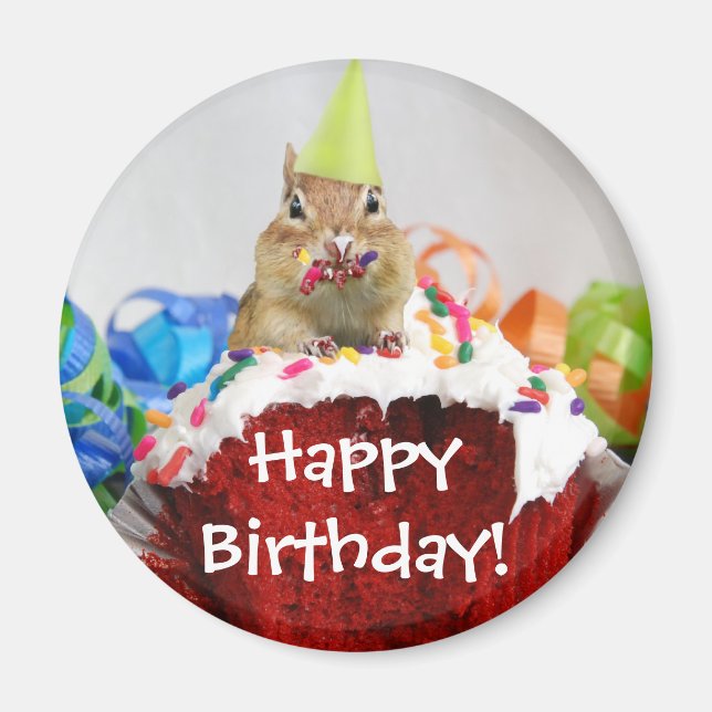 Birthday Chipmunk Magnet (Vorne)