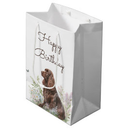 Birthday Chocolate Cocker Spanel Mittlere Geschenktüte