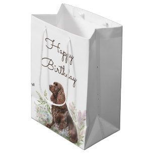 Birthday Chocolate Cocker Spanel Mittlere Geschenktüte
