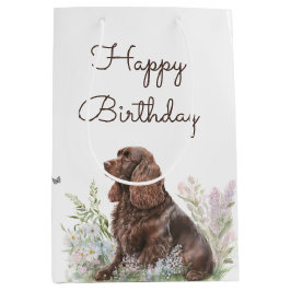 Birthday Chocolate Cocker Spanel Mittlere Geschenktüte