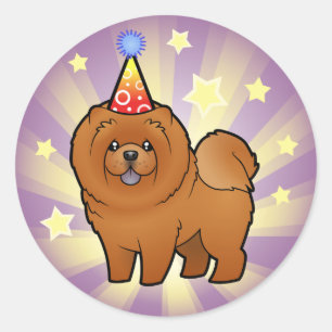 Birthday Chow Chow Runder Aufkleber
