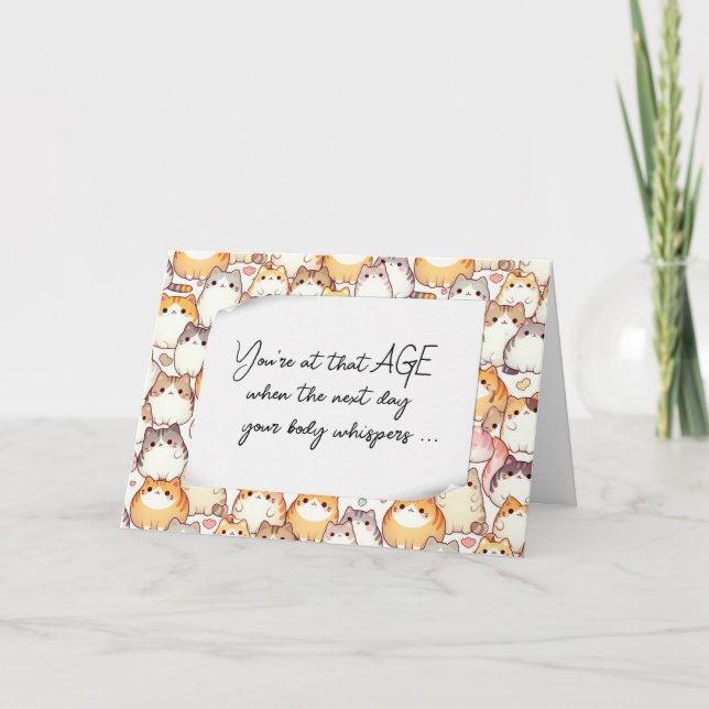 Birthday Chubby Cartoon Cats Spaß Karte (Vorderseite)