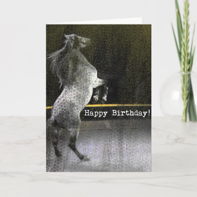 Birthday Circus Horse Lace Texture Karte (Vorderseite)