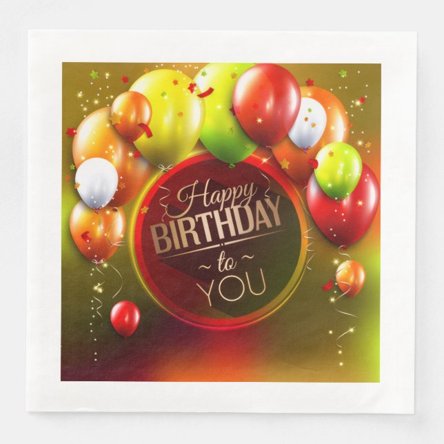 Birthday Cocktail Napkins Serviette (Vorderseite)