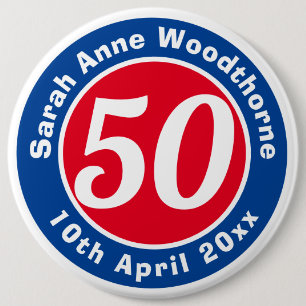 Birthday Commemoration with Name, Age, & Date Button