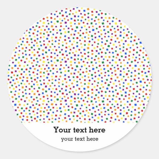 Birthday Confetti Regenbogen Runder Aufkleber (Vorderseite)
