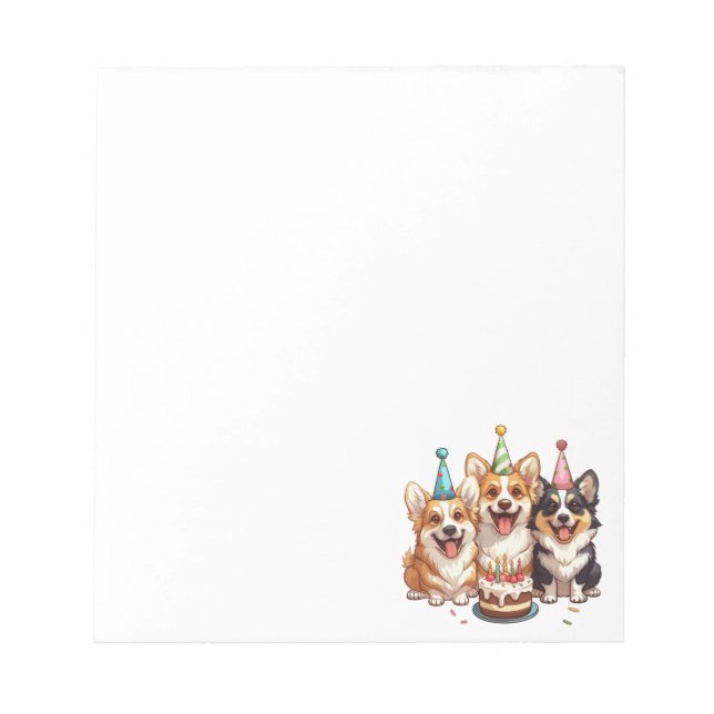Birthday Corgi Dogs Notizblock (Vorderseite)