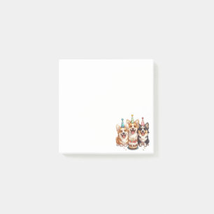 Birthday Corgi Dogs Post-it Klebezettel