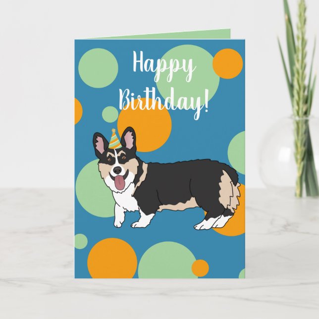Birthday Corgi Karte (Vorderseite)