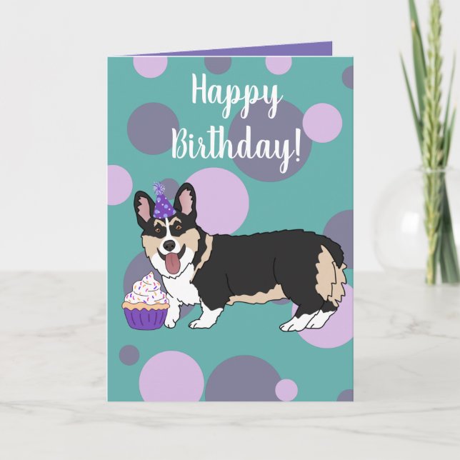Birthday Corgi Karte (Vorderseite)