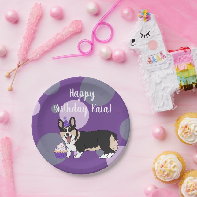Birthday Corgi   Pappteller (Party)