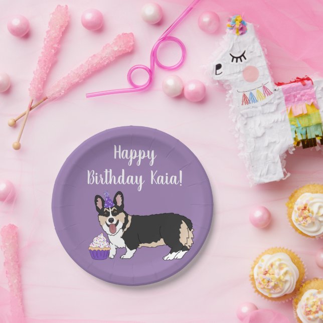 Birthday Corgi Pappteller (Party)