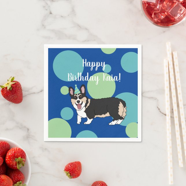 Birthday Corgi Serviette (Beispiel)