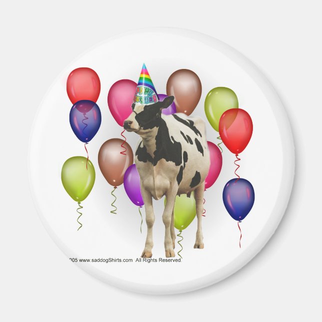 Birthday Cow Theme Party Magnet (Vorne)