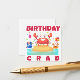 Birthday Crab Party T-Shirt Crabs Lover Birthday C Begleitkarte