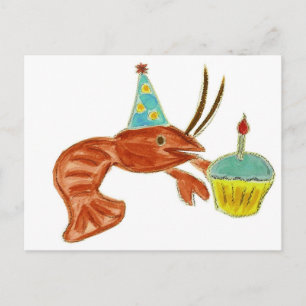 Birthday Crawfish Cupcake Postkarte