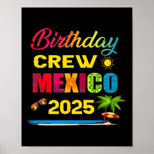 Birthday Crew Mexiko 2025 Kreuzfahrt Urlaub Reise Poster