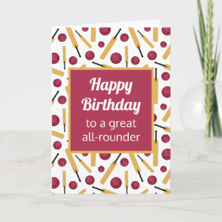 Birthday Cricket Player Personalisiert Karte