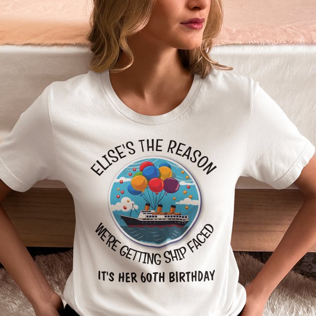 Birthday Cruise Funny Group Personalisiert T-Shirt (Von Creator hochgeladen)
