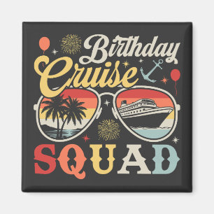 Birthday Cruise Squad Group Family Matching Square Magnet