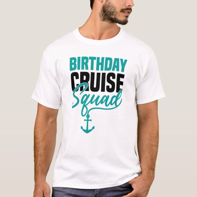 Birthday Cruise Squad Matching Family Group T-Shirt (Vorderseite)