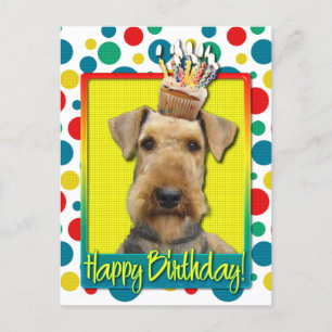 Birthday Cupcake - Airedale Postkarte